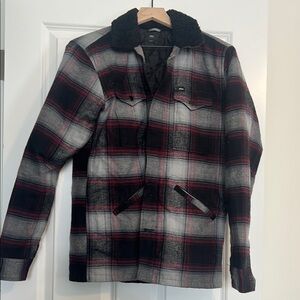 Men's Black and Red Plaid Insulated Jacket